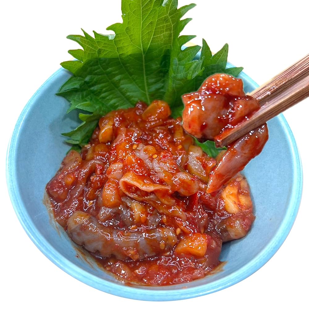 Amazon.co.jp: 3種の海鮮 チャンジャ 500g 塩辛キムチ/ご飯の